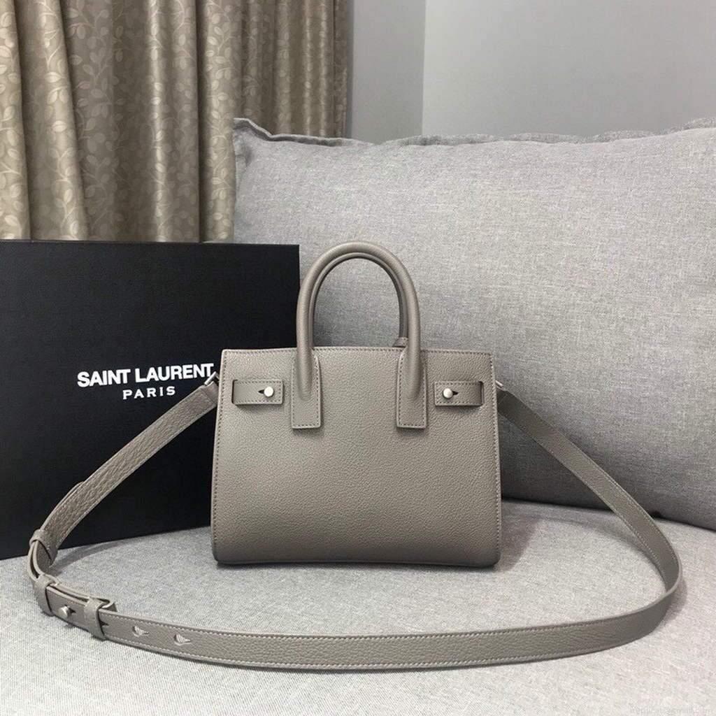 YSL 392035 Sac de Jour Nano in Grained Leather Gray