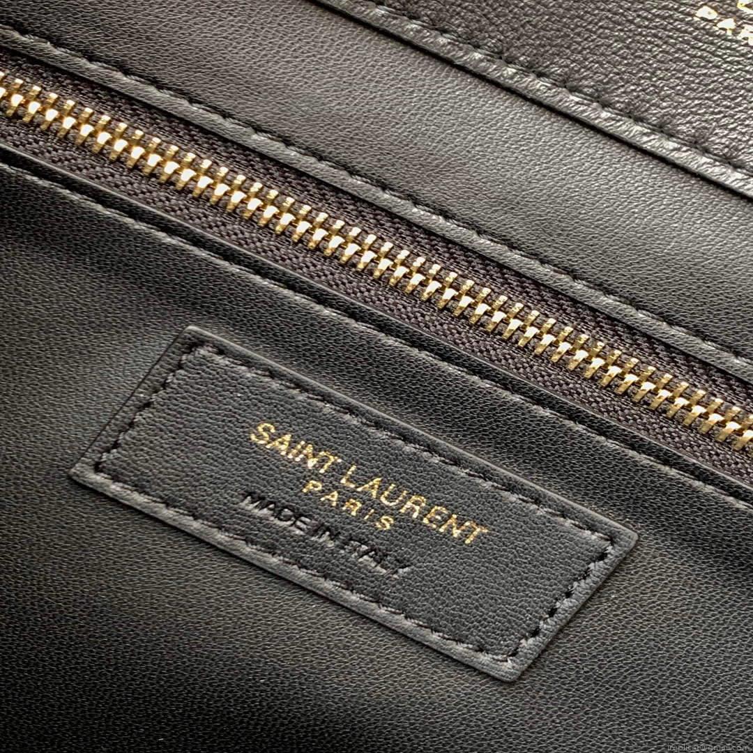 YSL 668863 Yves Saint Laurent Gaby Satchel in Vintage Lambskin Black