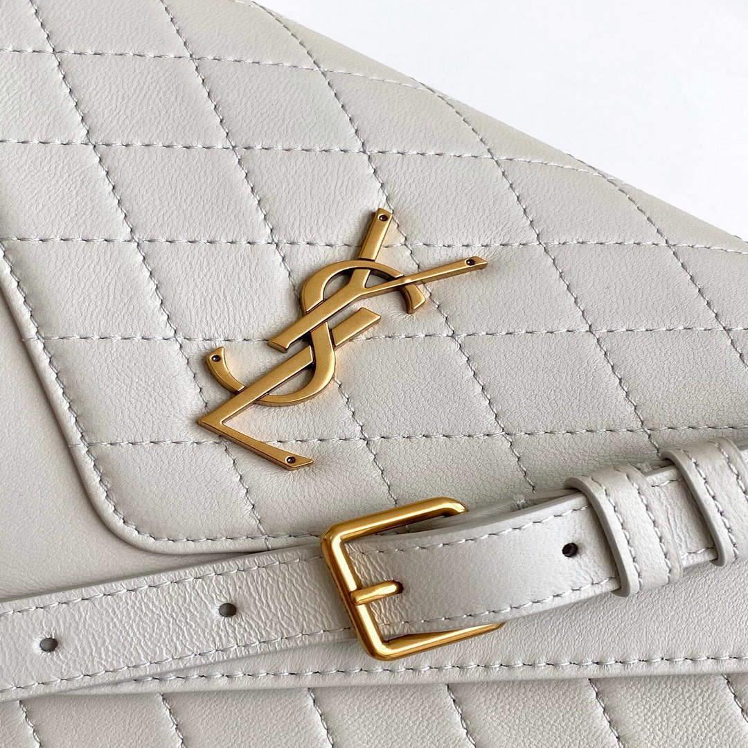 YSL 668863 Yves Saint Laurent Gaby Satchel in Vintage Lambskin White