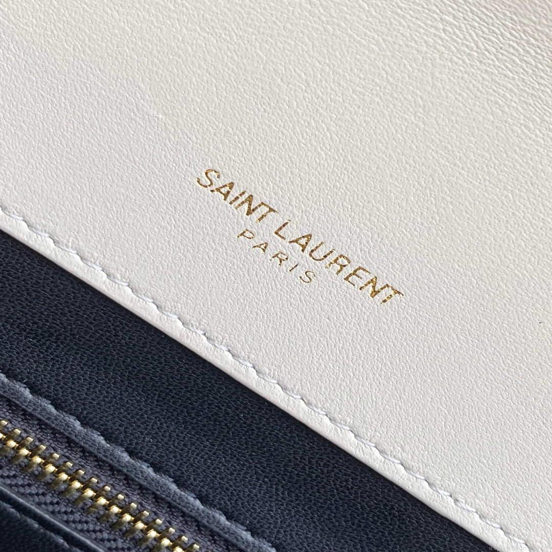 YSL 668863 Yves Saint Laurent Gaby Satchel in Vintage Lambskin White