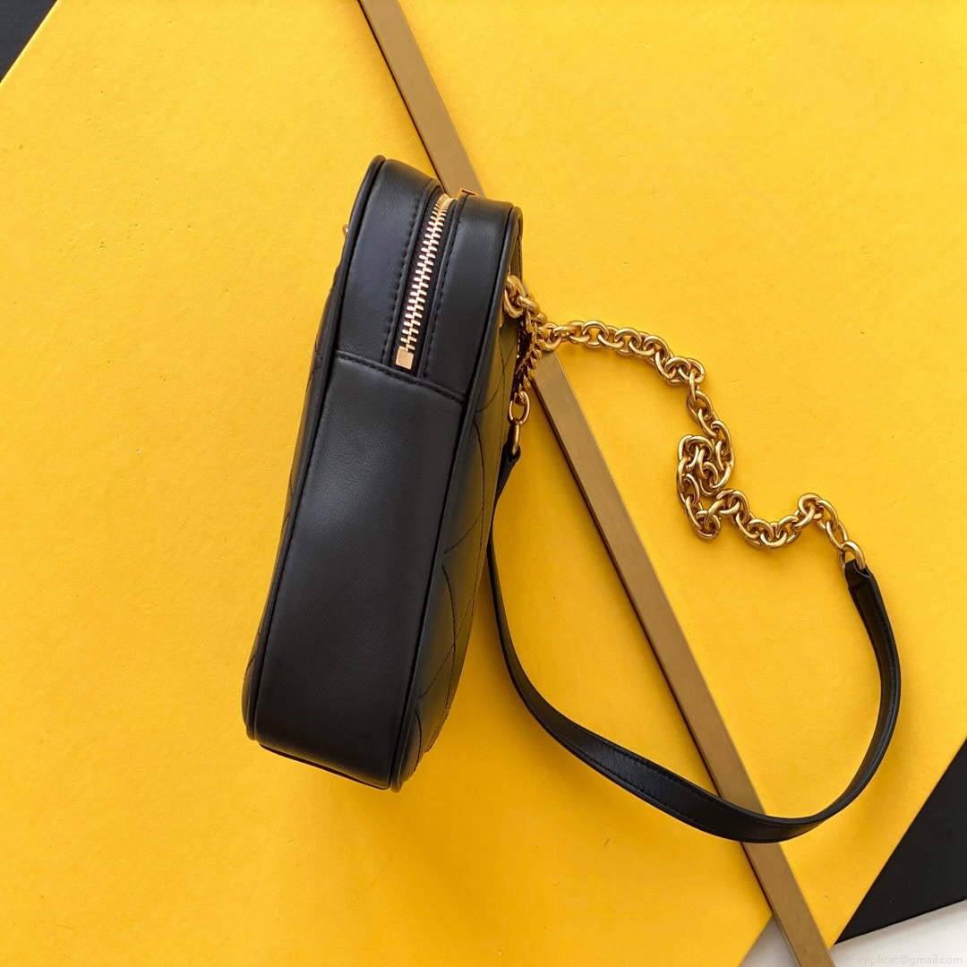 YSL 669308 Le Maillon Small Chain Bag In Quilted Lambskin Black