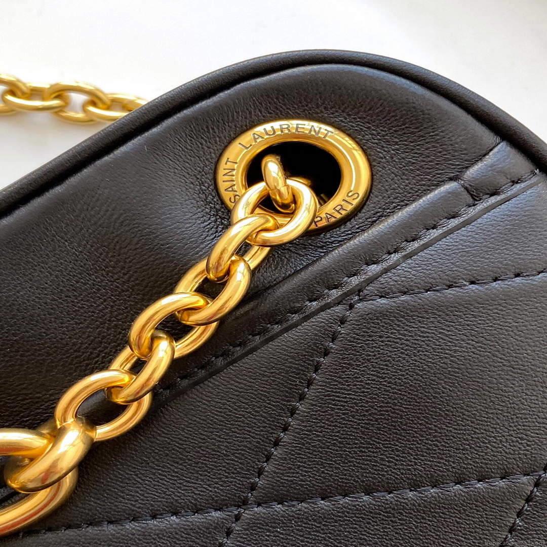 YSL 669308 Le Maillon Small Chain Bag In Quilted Lambskin Black