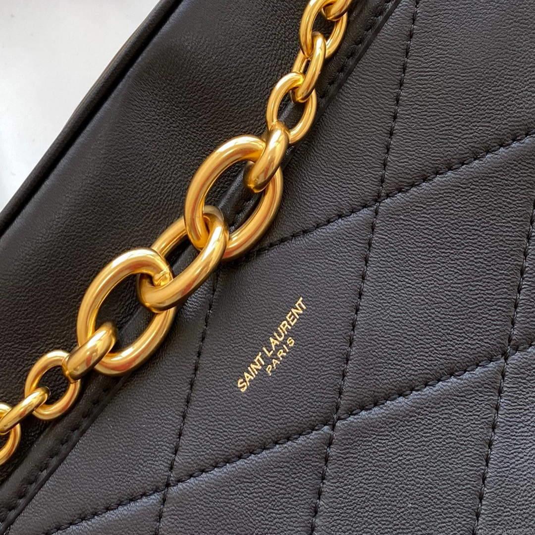 YSL 669308 Le Maillon Small Chain Bag In Quilted Lambskin Black