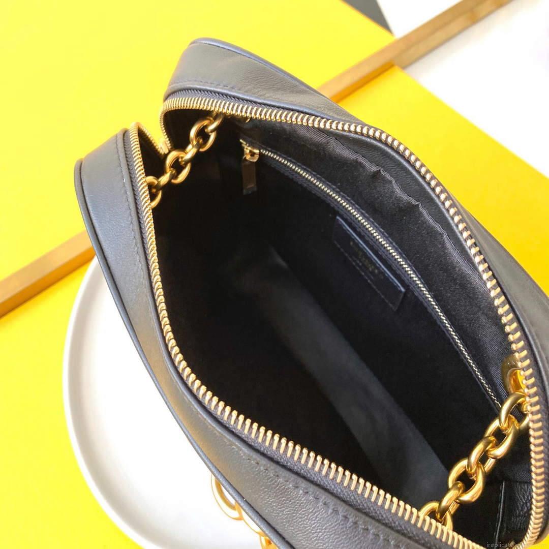 YSL 669308 Le Maillon Small Chain Bag In Quilted Lambskin Black